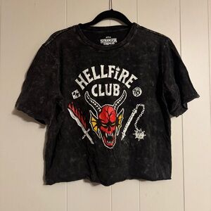 Hellfire Club Acid-Wash Cropped Tee